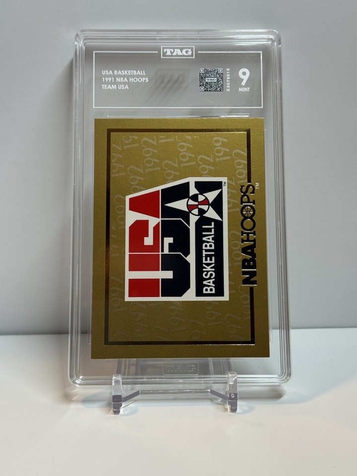 USA Basketball 1991 Hoops GOLD INSERT Team USA LeBron Graded TAG 9 low