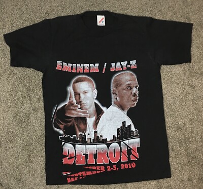 Eminem Jay-Z shirt Medium 2010 Tour Concert Detroit Rao Hip Eminem Jay-Z shirt Medium 2010 Tour Concert Detroit Rao Hip