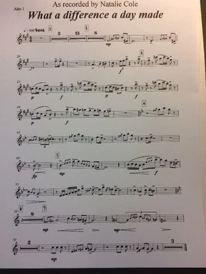 Natalie Cole What a Difference a Day Made - Big Band Vocal Chart - No Drum Part - Bild 1 von 2
