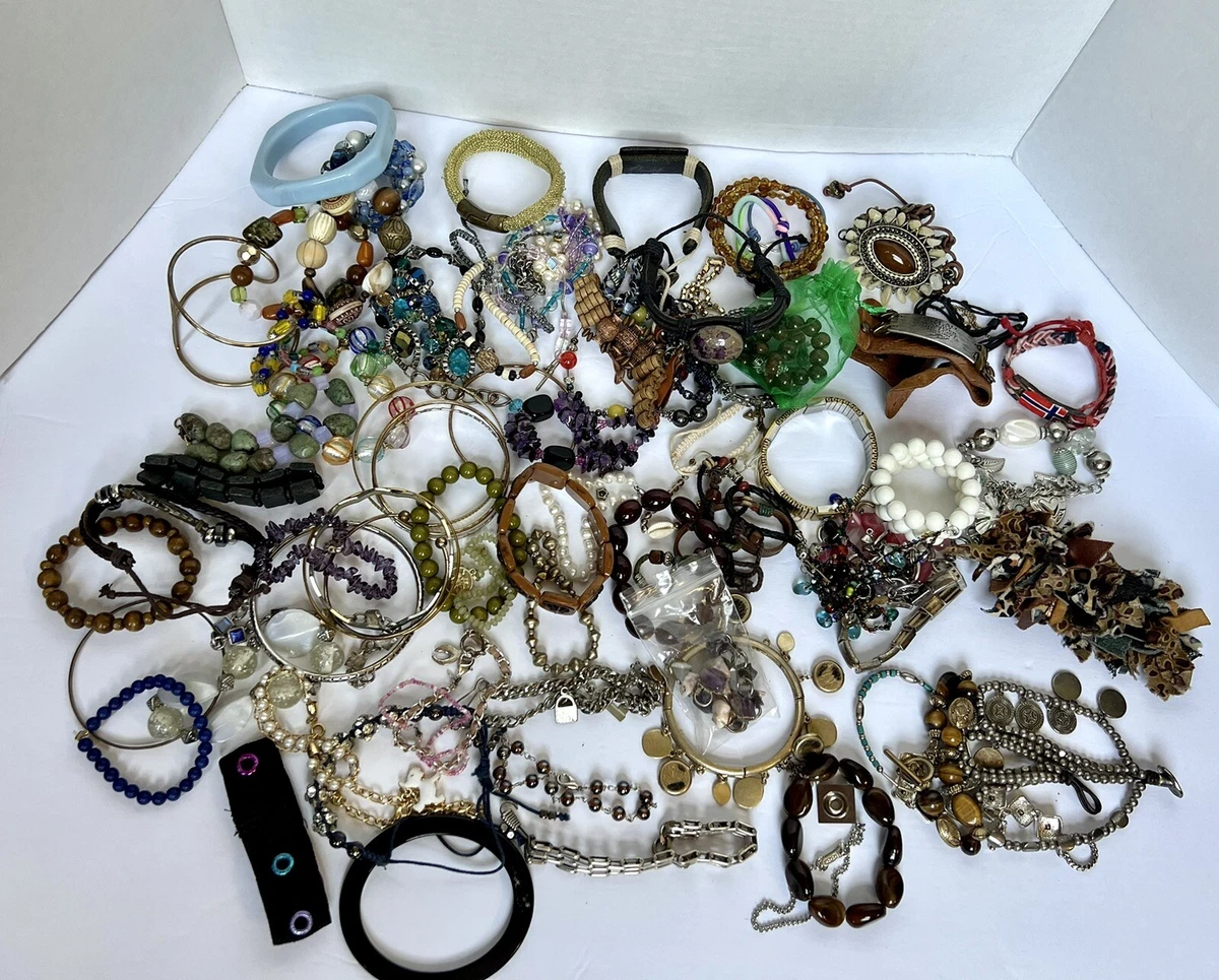 Bulk Lot Of Bracelets 3 lbs Assorted Vintage & Modern untested Variety  costume