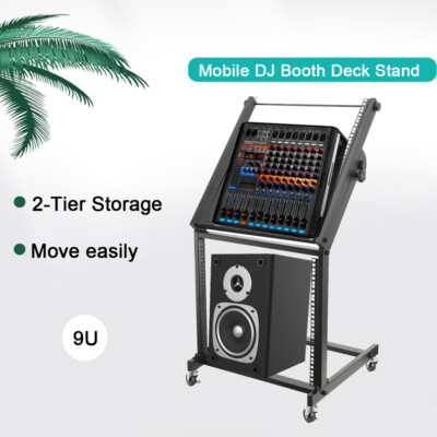 Mobiler DJ Mixer Stand Rack Mount Tastaturen Soundausrüstung Rollwagen aus Eisen