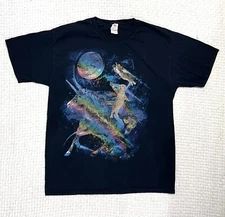 Rainbow Cats, Unicorn, and Moon Graphic T-Shirt Large 90s 2000s Y2K 100% Cotton
