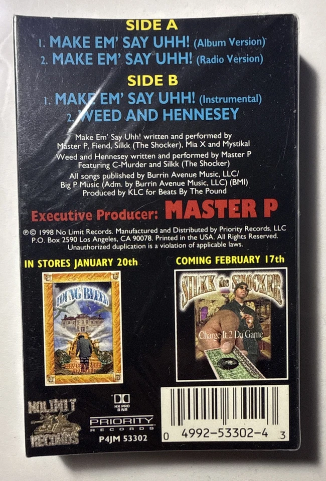 VERSUS CHAMP MASTER P  MAKE EM SAY UHH WEED NEW CASSETTE SINGLE SEALED - Image 2 of 4
