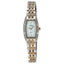 SEIKO Solar SUP154 Mother Of Pearl Dial Two-Tone Stainless Steel Ladies Watch