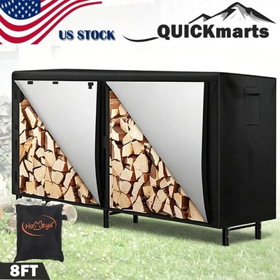 8FT Firewood Log Rack Cover Heavy Duty Outdoor Waterproof Wood Holder Protector - Image 1 of 4