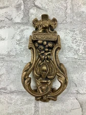 Rare 19th Century French Ornate Door Knocker Heavy Bronze Rococo Style Floral
