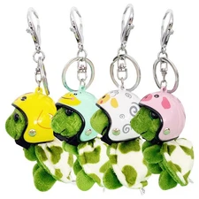 1Pc Cute Turtle Keychain Plush Key Chain Stuffed Animal Cartoon Keyring Pendant