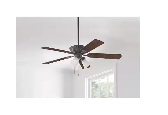Glendale III 52" LED Indoor Rubbed Bronze Ceiling Fan with Light and Pull Chains - Image 2 of 4