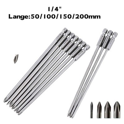 PH0 PH1 PH2  Magnetisch Kopf Kreuzschlitz Schraubendreher Einsatz 50-200mm Lang