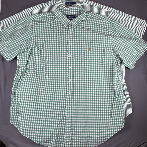 Ralph Lauren Button Down Shirt Bundle of Two Men’s 4XLT (TALL) Short Sleeve Grn - Picture 2 of 6
