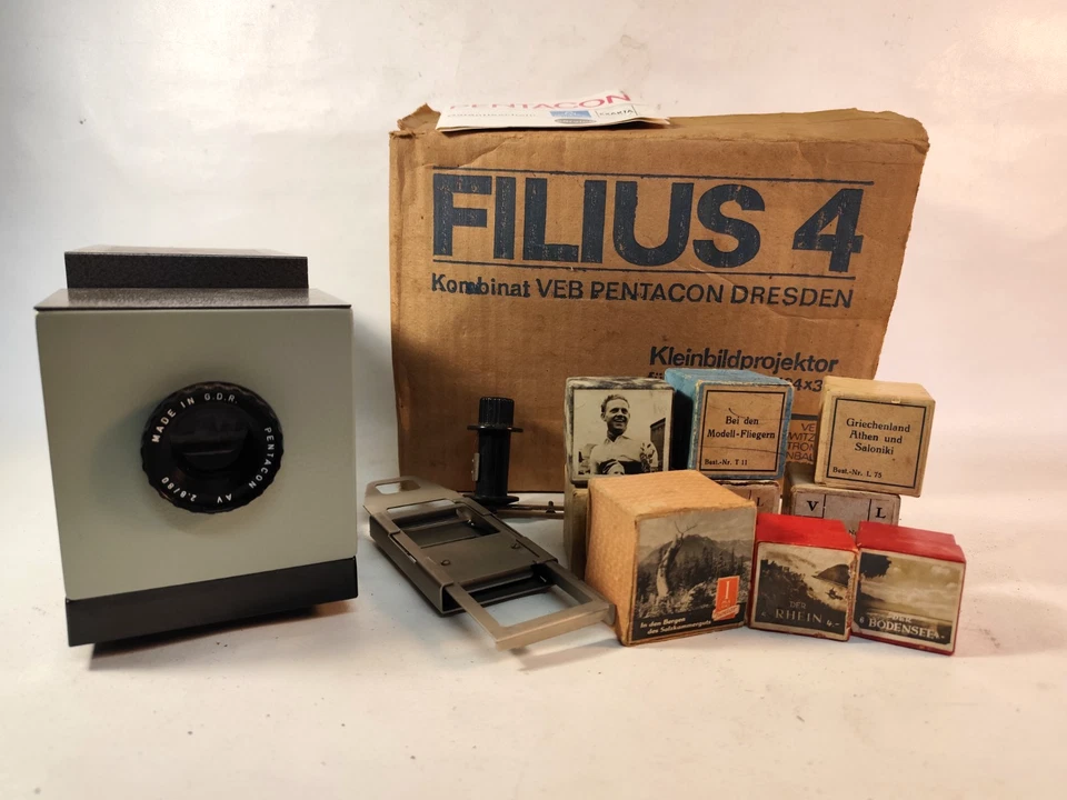 DDR Filius 4 Diabetrachter Dia Bildwerfer Rollfilm Projektor Friedensfahrt 1955 - Bild 2 von 4