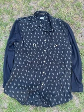 Paul Smith Floral Pearl Snap Long Sleeve Button Up Made in Italy Size XL