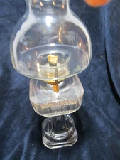 STUNNING ANTIQUE PRESSED GLASS WHALE OIL LAMP RARE HURRICANE  P & A MFG CO.  