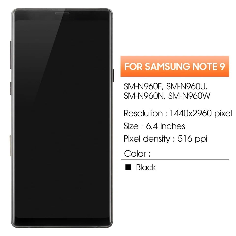 For Samsung Note 9 SM-N960F TFT LCD Display Touch Screen Digitizer With Frame - Image 2 of 4