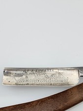 Vintage S. S. Lucania Straight Razor With Wood Handle
