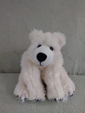 Polar Bear Plush 10" White w/ Black Features Stuffed Animal 2005 Toy Factory