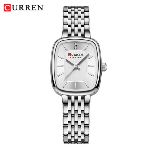 CURREN Women Rectangle Watch Fashion Stainless Steel Quartz Female Girls Watches - Picture 8 of 30
