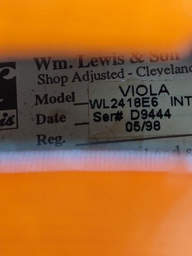 WM Lewis & Son Viola WL2418E6 INT mit Hartschalenkoffer - Bild 8 von 15
