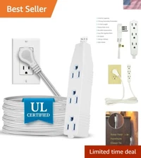 Versatile 15 ft Extension Cord with 3 Grounded Outlets - Ideal for All Devices