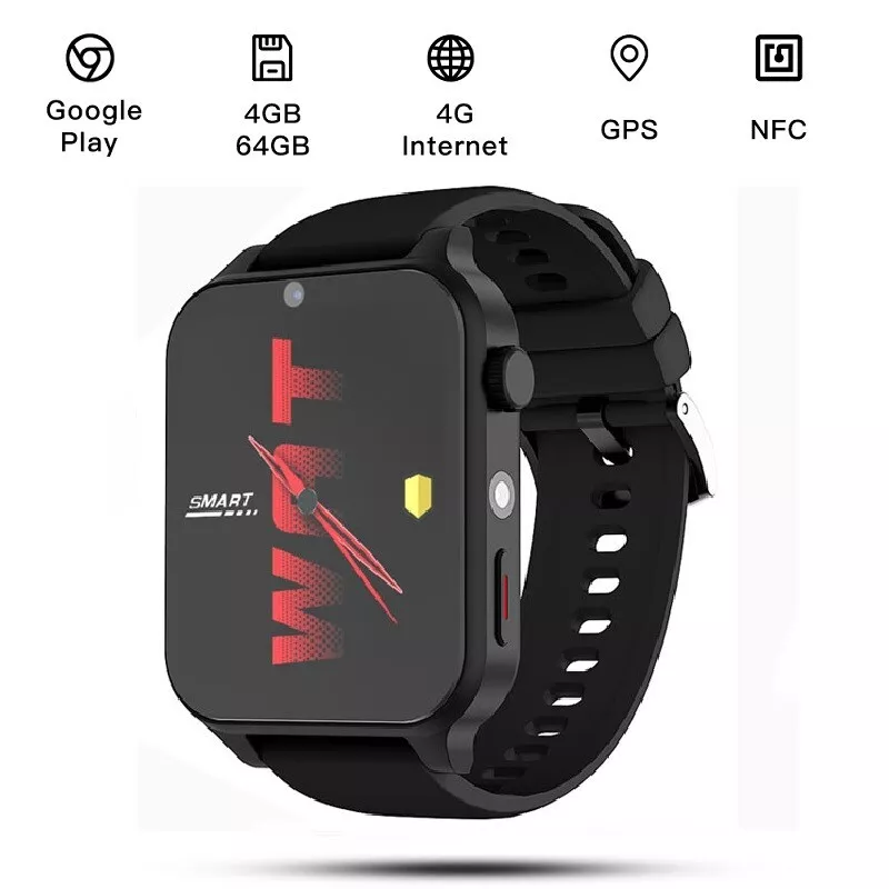 1.99 KOM3 4G Smartwatch 4GB+64GB Dual Camera Heart Rate Monitor Google  Play GPS