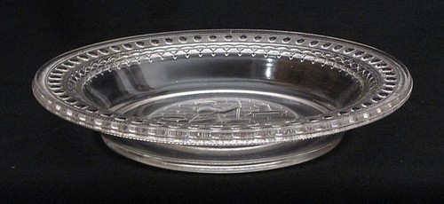 1881 Scarce Antique EAPG PRAYER RUG Good Luck BUTTER DISH BASE Woman Churning - Picture 2 of 2