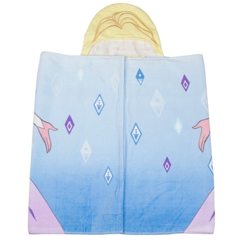 Frozen 863108 Disney Elsa Hooded Poncho Towel, Blue - Picture 2 of 3
