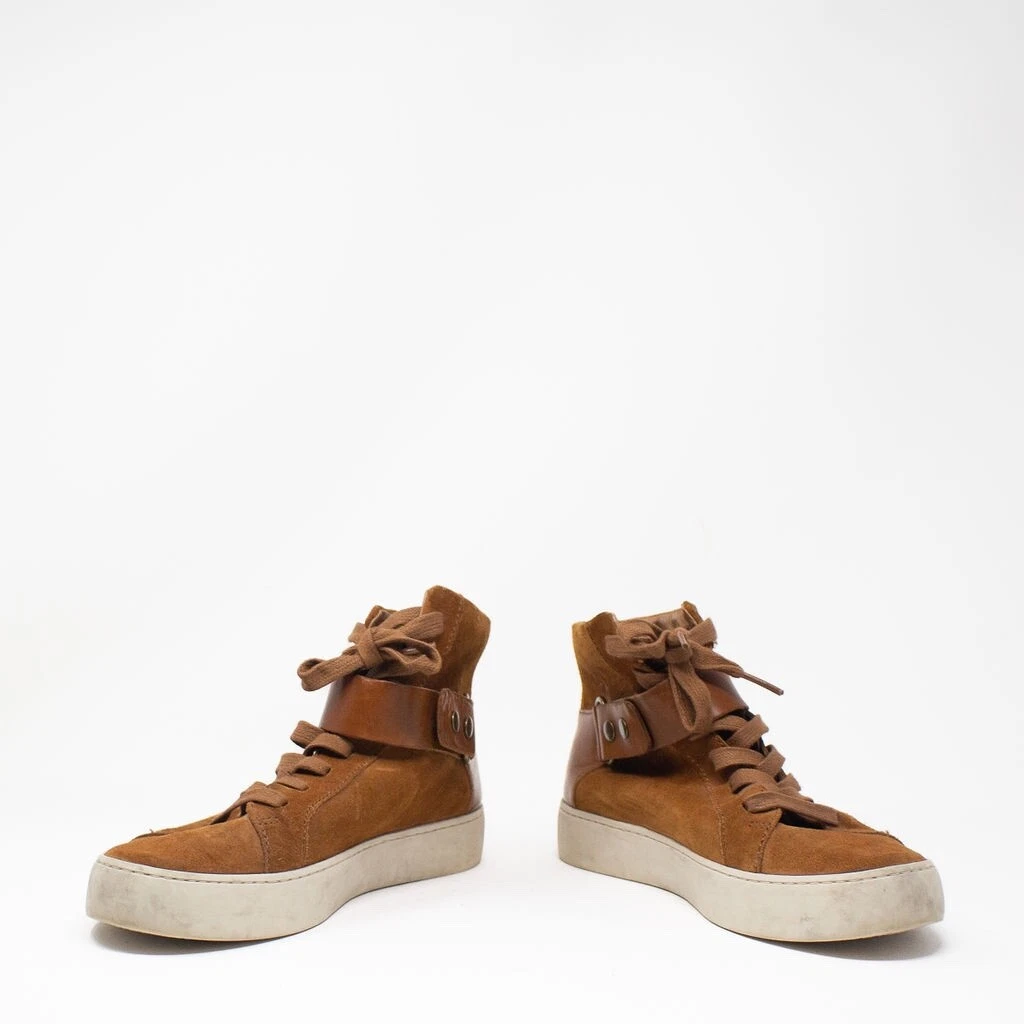 Frye Lena Harness Genuine Suede Leather Lace Up Buckle High