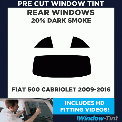 For Fiat 500 Cabriolet 2009-16 Pre Cut Window Tint Kit 20% Dark Rear Car Film - Picture 2 of 10