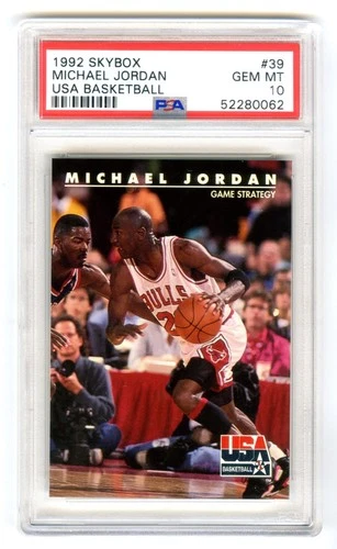 MICHAEL JORDAN~1992 SKYBOX USA BASKETBALL PSA-10 GEM-MT GRADED CARD #39~NEW CASE