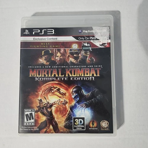 Mortal Kombat Komplete Edition PS3 Game Case & Disc Mature Audience