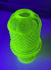 Viking Glass Lime Green Diamond Point Fairy Lamp
