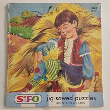 Vintage 1965 Sifo Jig-Sawed Jigsaw Puzzle Little Boy Blue New Sealed Made In USA