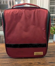 Samantha Brown Burgundy To-Go Toiletry Organizer Travel Bag New