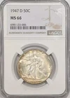1947 D Walking Liberty Half Dollar NGC MS-66