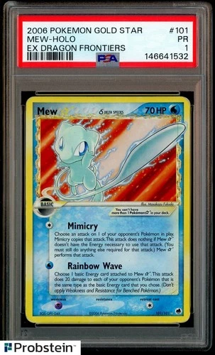 2006 Pokemon Gold Star Ex Dragon Frontiners #101 Mew Holo PSA 1 PR