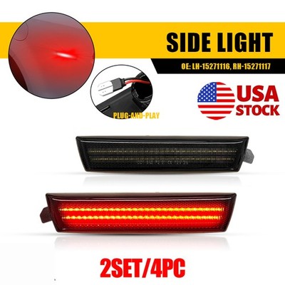 4x FIT 2008-12 CHEVROLET MALIBU MARKER LIGHT REAR DRIVER LEFT RIGHT SMOKED LENS
