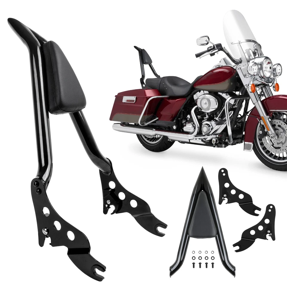 22" Height Sissy Bar Backrest & Luggage Rack For Harley Street Glide Road King - Image 3 of 4