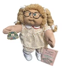 1986 Cabbage Patch Kids, Blonde Lion 🦁, Green Eyes , Glasses, Dress/Bloomer, OK
