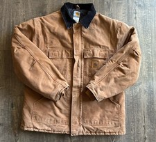 Carhartt C03 BRN Duck Traditional Coat Artic Quilt-Lined Workwear Jacket Size L