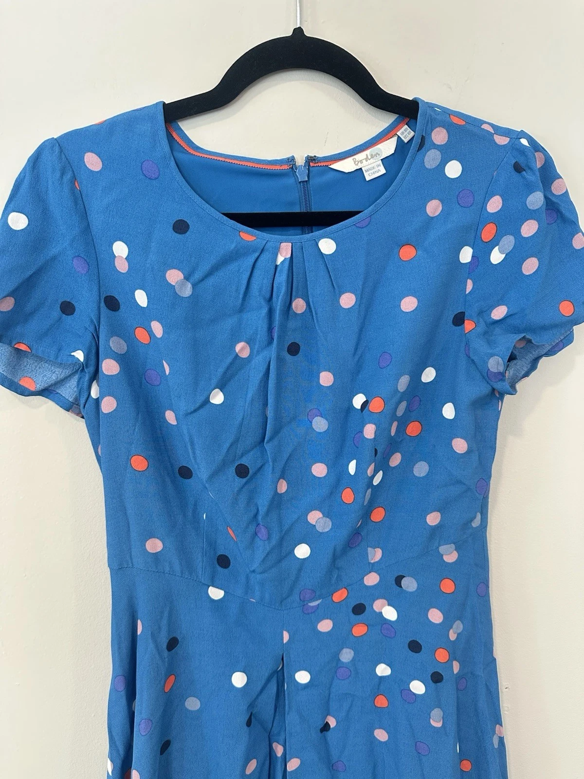 VETEMENTS Boden Calissa abito midi donna modesto blu a pois taglia 4R 2042