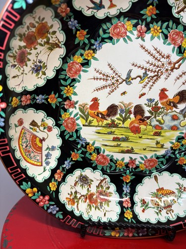 Vintage 1971 Daher Ware Tin Bowl with Rooster Design Made In England 10 Inch - Picture 4 of 12