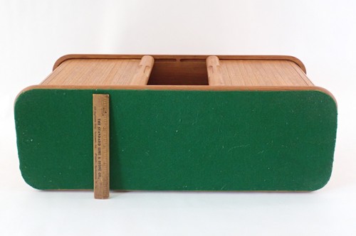Vintage Mid Century Modern Teak Wood Cabinet w/ Tambour Doors Kalmar Designs - Picture 12 of 12