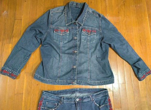 Bestickte Hose & Jacke Denim Monroe & Main Damengröße 20 W Hose 2X Hemd - Bild 4 von 14