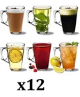 12X 240ml Latte Glasses Cappuccino Coffee Glass Tassimo Hot Chocolate Cups Mugs