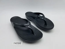 Oofos Oolala Luxe Women's Size 8 Recovery Flip Flop Thong Sandals Black