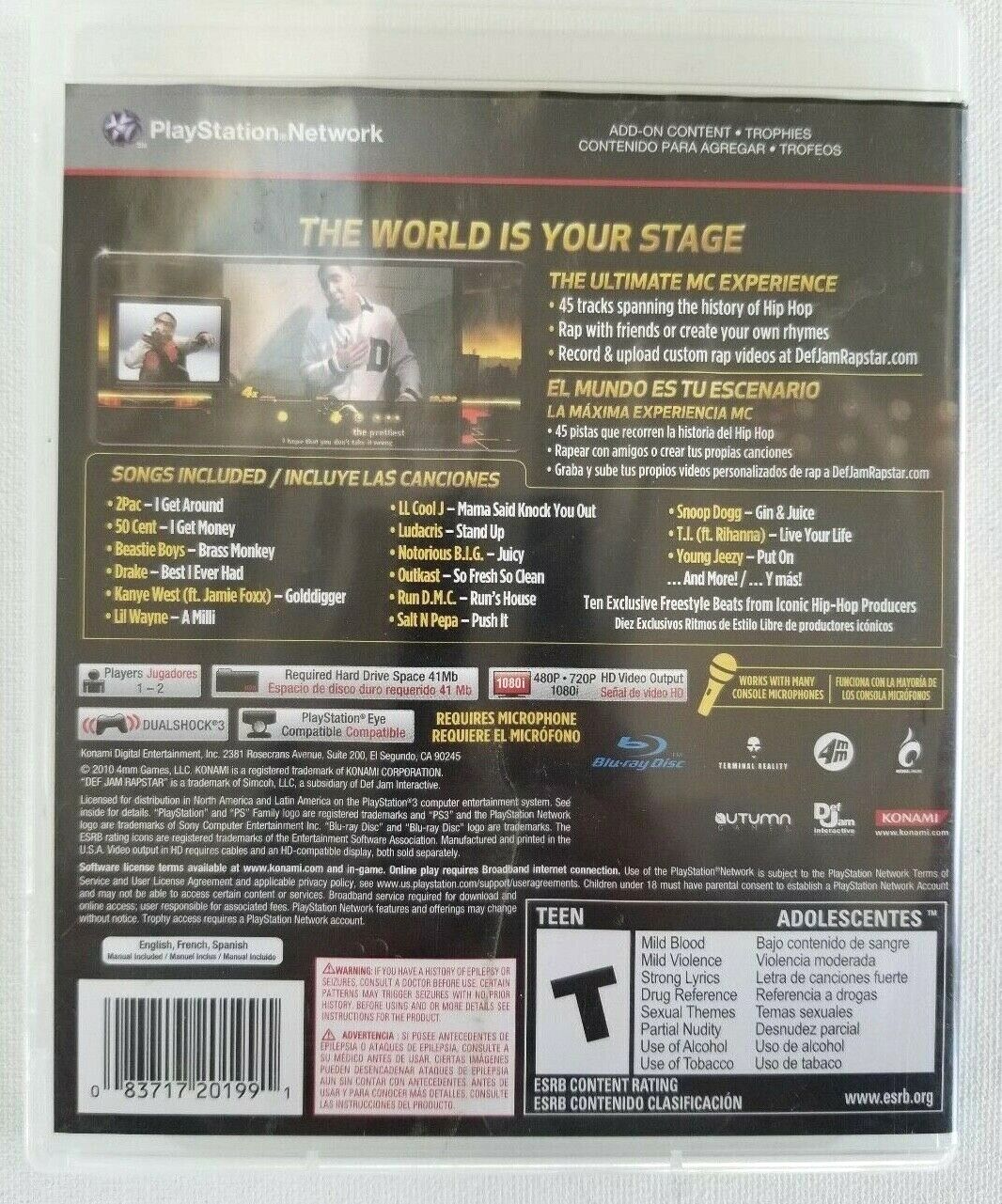  Def Jam Rapstar - Playstation 3 : Konami of America: Everything  Else