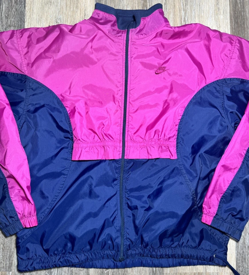 Nike Track Jacket Women's Medium Purple Colorblock Nylon Windbreaker Vintage 90s - Image 2 of 4