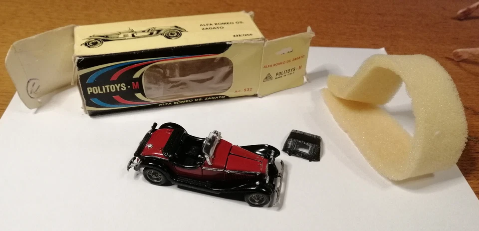 Politoys art.532 Alfa Romeo G.S. Zagato Red con scatola originale in omaggio. - Immagine 2 di 4