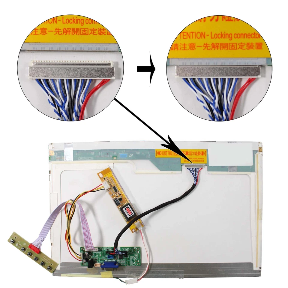 RT2270C-A VGA LCD Controller Board For 18.4inch 1680x945 LTN184KT01 LCD Screen - Image 3 of 4