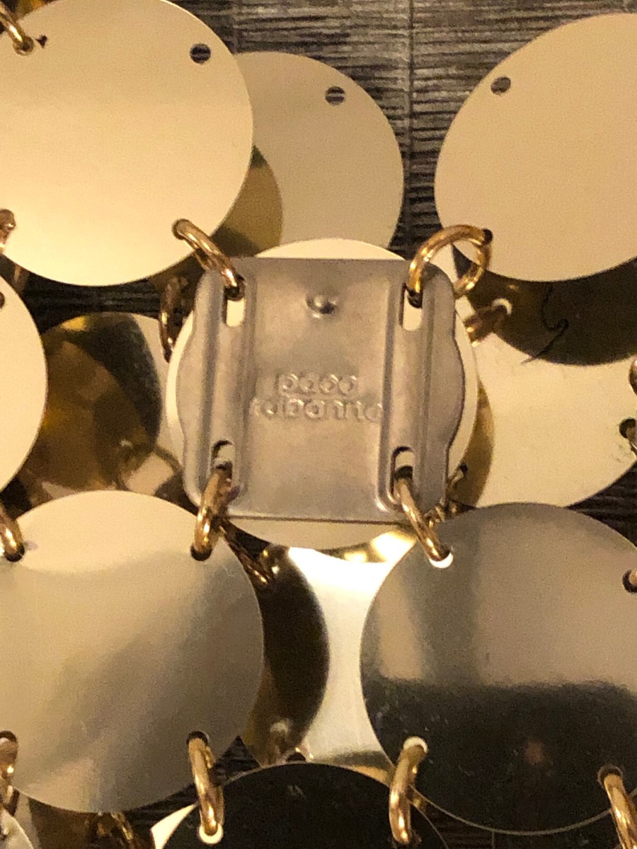 パコラバンヌ ヴィンテージ ゴールドディスク ドレス Reserved - Vintage PACO RABANNE Gold Rhodoid Disc Do It
